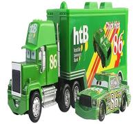 Camion et Voiture de Course Enfant, Cars Jouet 2 Pièces Set Véhicules, Figurine, Transporteur, Modèle de Voiture, Cadeaux Parfaits pour Enfant Anniversaire/Récompense (NO.86)