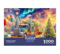 Camion Festif dans Le Pays des Merveilles d'hiver Puzzle De 1000 Pièces Cadeau de Noël Idéal pour Hommes, Femmes, Enfants Et Personnes Âgées 70x50cm/1000pcs