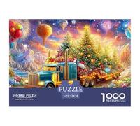 Camion Festif transportant Un Sapin de Noël décoré Puzzle De 1000 Pièces Christmas Style Jeu Éducatif Classique pour Le Temps des Puzzles en Famille 52x38cm/1000pcs