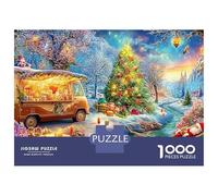 Camion Food Festive avec Napping de Père Noël Puzzle De 1000 Pièces Cadeau de Noël Éducatif Et De Défiant, Cadeau pour Tous 52x38cm/1000pcs