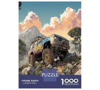 Camion Fou Puzzle Amusant Divertissement Créatif Pièces Parfaitement Assorties 1000 Pièces Voitures Casse-tête Qualité Premium pour Adultes 38x26cm/1000pcs