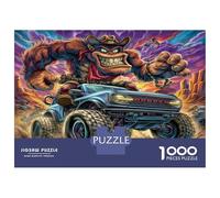 Camion Fou Puzzle Amusant Jeu De Puzzle Activités Familiales Stimulantes 1000 Stukjes Monstre Gorilla Casse-tête Qualité Premium pour Adultes 70x50cm/1000pcs