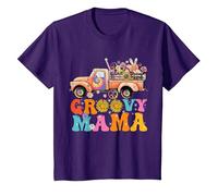 Camion Groovy Mama Rétro Hippie Vintage T-Shirt, Enfant, Violet, 10 Ans