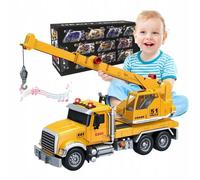 Camion Grue Jouet Enfant, Jouet Grue de Chantier avec Son, Camion Dépanneuse Jouet Garçons, Cadeaux pour Enfants de 5 6 7 +Ans