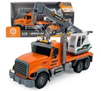 Camion-Grue Multifonctionnel 1:10 avec Lumière, Son & Effet de Vapeur – Véhicule de Chantier Réaliste pour Enfants dès 3 Ans