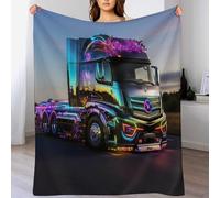 Camion Impression 3D Couverture Légère en Polaire De Flannel Linge De Lit Couvre-lit Couvertures De Canapé (130×180cm)
