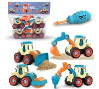 Camion Jouet Enfant,Camion De Transporteur Voiture Jouet,Excavatrice Enfant,DéMonter Et Assembler Camion Kit Voiture Jouet Avec Perceuse éLectriqu,Tracteur Jouet De Plage,Pour 3 Ans Et Plus