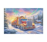 Camion Lourd dans Un Paysage Enneigé 1000 Pièces Puzzle Créatif en Carton Rigide sans Déformation Difficulté Moyenne Activité Manuelle Loisir Créatif Cadeau Créatif Anniversaire 1000 PCS