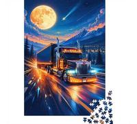 Camion Lune Montagne Puzzle, 1000 Pièces Jeu D'intérieur Adulte | 38x26cm Papier, Passe-temps Intellectuel, Finition Surface Lisse, Amateurs D'art, Interaction Familiale
