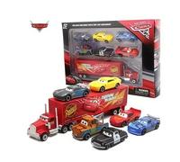Camion Mack Cars avec 6 voitures en métal Disney Pixar - Coffret de jeu Lightning McQueen et ses amis