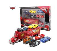 Camion Mack Cars avec 6 voitures en métal Disney Pixar - Coffret de jeu Lightning McQueen et ses amis