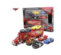 Camion Mack Cars avec 6 voitures en métal Disney Pixar - Coffret de jeu Lightning McQueen et ses amis
