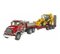 Camion Mack de transport avec tractopelle - BRUDER - 2813 - Véhicule miniature