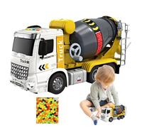 Camion malaxeur de ciment jouet - Modèle de véhicule de construction, camions sonores légers, ensemble de jeu à l'échelle 1 32, voiture jouet d'anniversaire pour | Camion malaxeur à ciment min