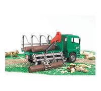 Camion MAN porte troncs avec grue et 3 troncs - BRUDER