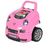 Camion mécano 2 en 1 - jouet bricolage enfant - jeu d'imitation mécanicien - nombreux accessoires total de 61 pièces - effets sonores et lumineux - PP ABS rose