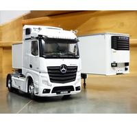 Camion MERCEDES ACTROS 1853 Gigaspace blanc 2023 + remorque frigo 1/24