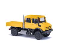 Camion modèle Unimog U 5023 - Busch - Échelle H0 - Jaune - Tout-terrain - Système Tirecontrol Plus - Cabine double