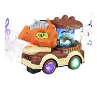 Camion Monstre Dragon Télécommandé Dinosaure, Monster Truck avec Rotation 360°, Spray + Rugissement + Lumières LED, Jouet pour Garçons/Filles, Cadeau d'anniversaire pour Enfants 3-12 Ans (Orange-A)