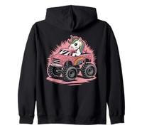 Camion Monstre Licorne Rainbow Truck Cute Hearts Pink Sweat à Capuche