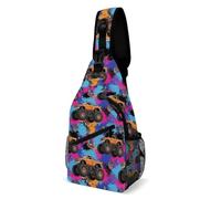 Camion Monstre Splash Ink Unisexe Sacs À Dos Porté Travers Casual Sacoche Bandouliere Petit Crossbody Bag Pour Camping Voyage Cyclisme