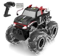 Camion Monstre Voiture de Contrôle à Distance, Monster Car Voitures électriques de Jouet Rock Crawler 1:16 Camion D'escalier de Jouet Avec Batterie Rechargeable, Véhicule électrique étanche (Red)