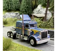 Camion Peterbilt 359 Bleu Ciel Métal / Jaune - BREKINA 85711 - HO 1/87
