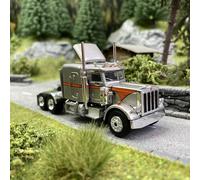 Camion Peterbilt 359 Gris Métal / Orange - BREKINA 85712 - HO 1/87