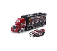 Camion Pixar Mack-A 30 avec 1 petit véhicule , 1:55 moulé ,21*6.5*4.5cm -Rouge/ Noir