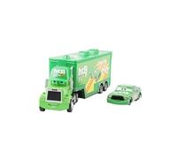 Camion Pixar Mack-A07 avec 1 petit véhicule ,1:55 moulé ,21*6.5*4.5cm - Vert