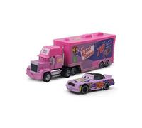 Camion Pixar Mack-A22 avec 1 petit véhicule , 1:55 moulé ,21*6.5*4.5cm -Rose