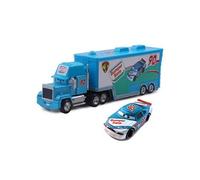 Camion Pixar Mack-A28 avec 1 petit véhicule,1:55 moulé ,21*6.5*4.5cm -Bleu