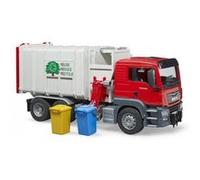 Camion poubelle man tgs 54cm chargement lateral - collecte dechets ordures recyclage - bruder ville - set vehicule 1:16 + carte