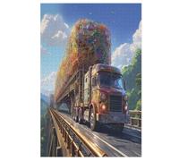 Camion Puzzle Adulte 1000 Pièces Artisanat Cadeau Famille Puzzles Classique 3D Puzzle Jouet en Bois Cadeau Unique Décoration Intérieure （78×53cm）