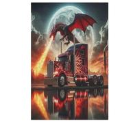 Camion Puzzles en Bois Adultes Et Adolescents 1000 Pieces Enfants Puzzle Décoration Mur Moderne Art Jouets Cadeau Intéressants Unique Décor À La Maison （78×53cm）