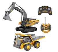 Camion radiocommandé ABS + 20,3 x 15 x 4 cm | Jouet Pelleteuse, Jouets pour véhicules, Tracteur, Pelleteuse, Jouet de Chantier pour de 3, 4, 5, 6, 7