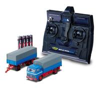 Camion RC à l'échelle 1:87 - Carson - MB 1620 avec remorque - 100% RTR - Bleu - Télécommande 2,4 GHz - Éclairage LED