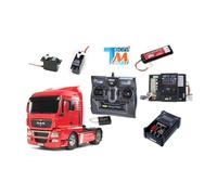 Camion RC Tamiya MAN 4x2 Rouge avec module lumières et son (Pack complet)