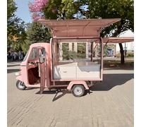 Camion-Restaurant à Vendre, Camion-Restaurant Ape personnalisé (OEM), Chariot électrique entièrement équipé, unité de Vente ambulante, remorque de Restauration à Monter soi-même, Rose, 3,2 x