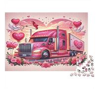 Camion Rose Amour Puzzle 1000 Pièces Adulte avec Couleurs Éclatantes, Jeu De Puzzle Classique défi Entre Amis pour Un Tableau À Encadrer, Superbe Idée Cadeau 38x26cm/1000pcs