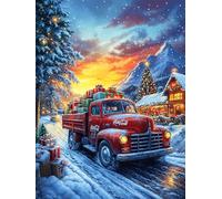 Camion Rouge dans Un Village de Noël enneigé 500 Pieces Casse-tête Adulte en Carton Rigide sans Déformation Animaux et Plantes Difficile Moyenne Décoration Murale Idée Cadeau Anniversaire Premium 500