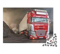 Camion Rouge Puzzle 1000 Pièces Papier pour Adultes Scène Industrielle Coffret Puzzle 1000 Pièces Déco Cadeau 70x50cm/1000pcs