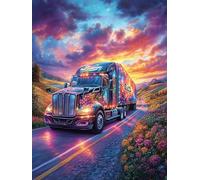 Camion roulant à travers une nébuleuse arc-en-ciel 300 Pièces Puzzle Expert Confirmé En Carton Sans Déformation Faune sauvage et animaux de compagnie Très Difficile Décoration Murale Collection Cadeau