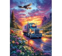 Camion Roulant sous Un Ciel étoilé 1000 Pieces Casse-tête Expert Confirmé en Carton Anti-Déchirure Animaux et Plantes Très Difficile Motif Complexe Décoration Murale Cadeau Anniversaire 1000 PCS