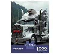 Camion Set De 1000 Pièces Papier Recyclé Silver Camion Lion Puzzle Adulte Facile À Ranger Casse-tête Engageant Activité Lien Familial Heures Divertissement 38x26cm/1000pcs