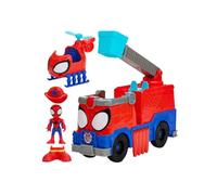 Camion - SPIDEY AND HIS AMAZING FRIENDS - Rescue-Webs - Figurine articulée 7 5 cm - Mini hélico rangeable - 21 effets sonores