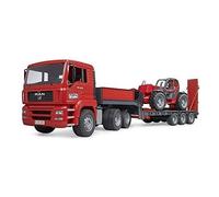Camion surbaissé - BRUDER - MAN TGA - Chargeur télescopique Manitou - Échelle 1:16
