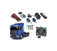 Camion Tamiya Scania r620 bleu + Truck-Set Carson