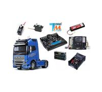 Camion Tamiya Volvo FH16 Globetrotter XL 750 4X2 1/14 56375 avec lumières et sons et radio 14 voies LCD (Pack complet)