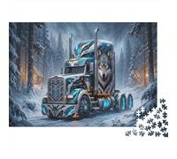 Camion tête loupPuzzle 1000 Pièces Winter Forêt enneigée pour Adolescents 12+ Entraînement Cognitif Loisirs Créatifs Cadeau De Noël 52x38cm/1000pcs